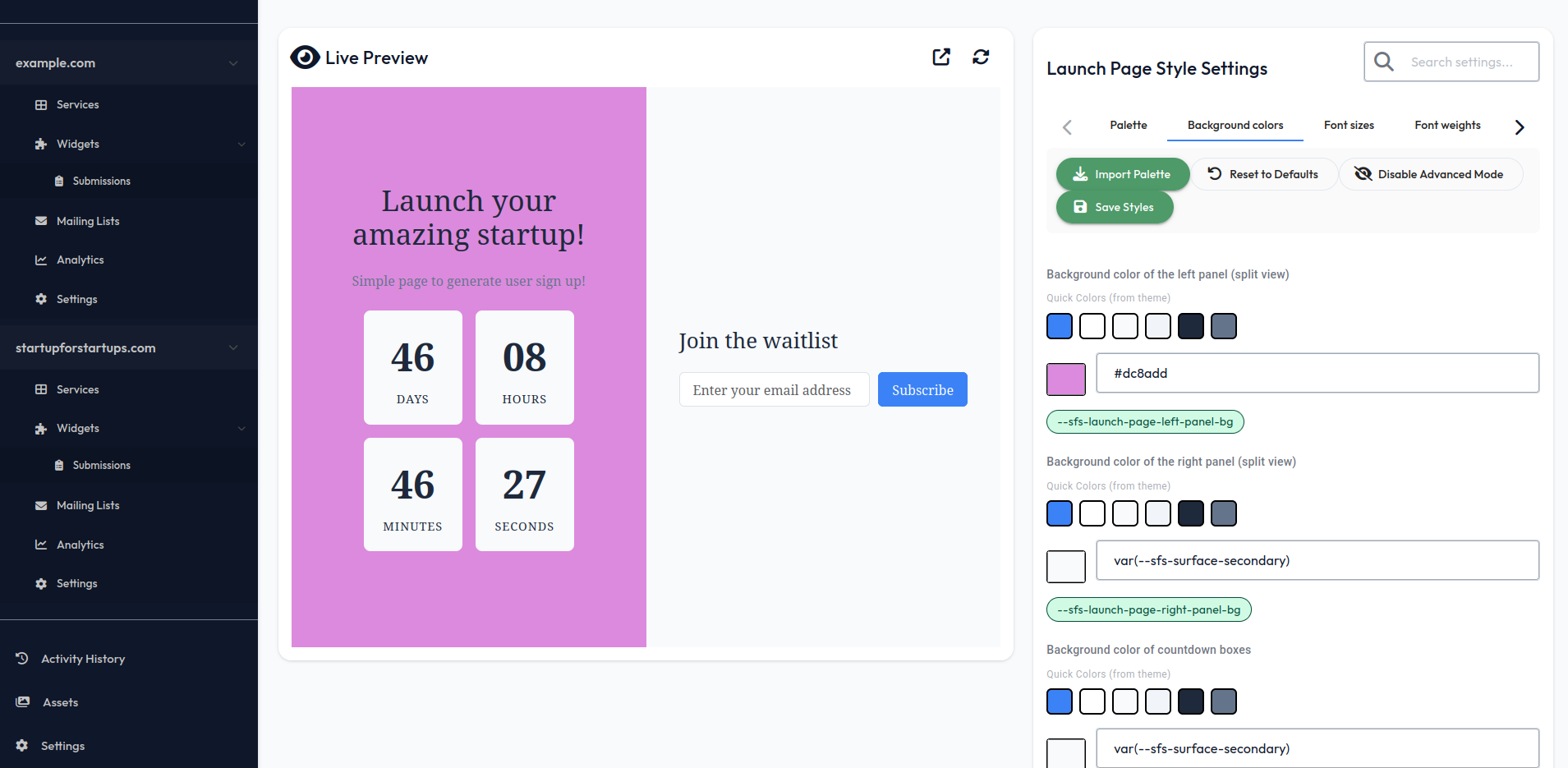 Complete control over design